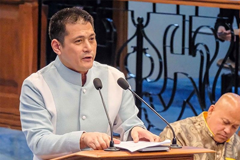 Senator Robin Padilla speaks during the Senate plenary session on May 13, 2026.