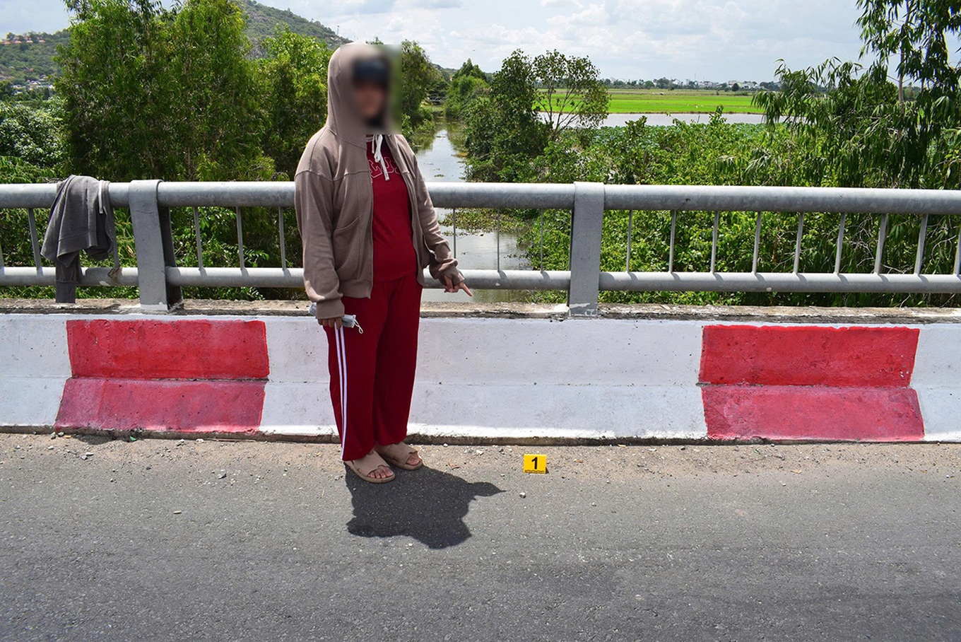 O. báo mình bị cướp tại cầu Kênh số 5, phường Vĩnh Tế, tỉnh An Giang (Ảnh: Công an cung cấp).