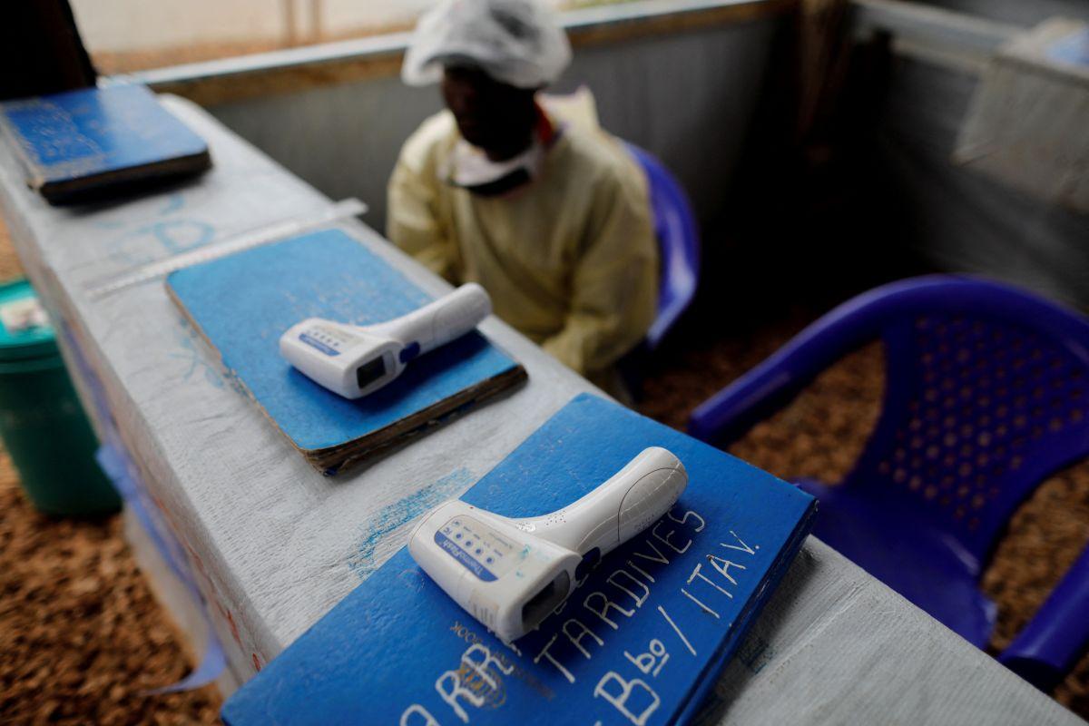 Thermometers are pictured at the entrance of an Ebola Treatment Center in the Eastern Congolese town of Butembo in the Democratic Republic of Congo, October 4, 2019. REUTERS/Zohra Bensemra/File Photo