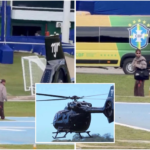 Hình ảnh Neymar đi trực thăng hội quân cùng tuyển Brazil - Ảnh: TNT