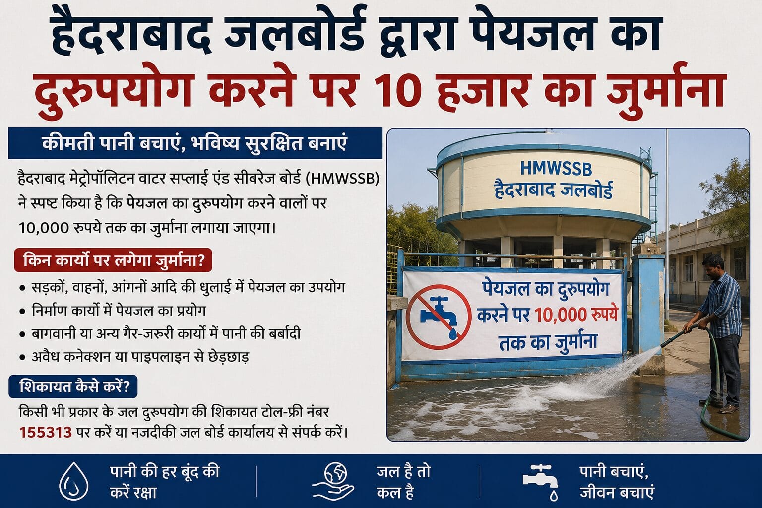 पानी बचाने और जल आपूर्ति का प्रतीकात्मक दृश्य