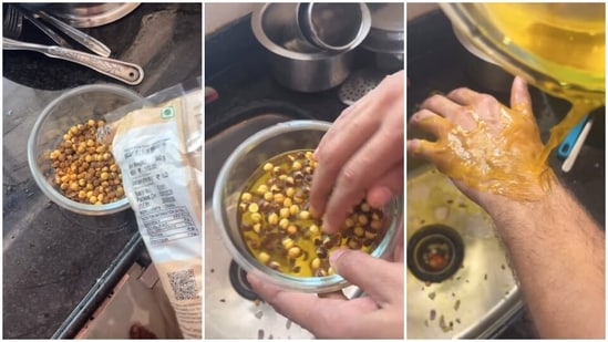 Man's video of washing kala chana that leaves a yellow pigment in the water sparks concern over food safety.