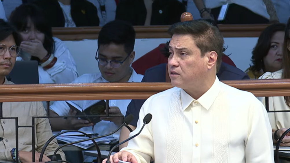 Senator Juan Miguel Zubiri during the Senate plenary session on Monday, May 25, 2026. (Screengrab from Senate livestream)
