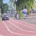 Tangkapan layar video viral jogging track di Bekasi dipakai latihan nyetir mobil (dok. X)