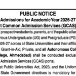 A warning issued on GCAS portal