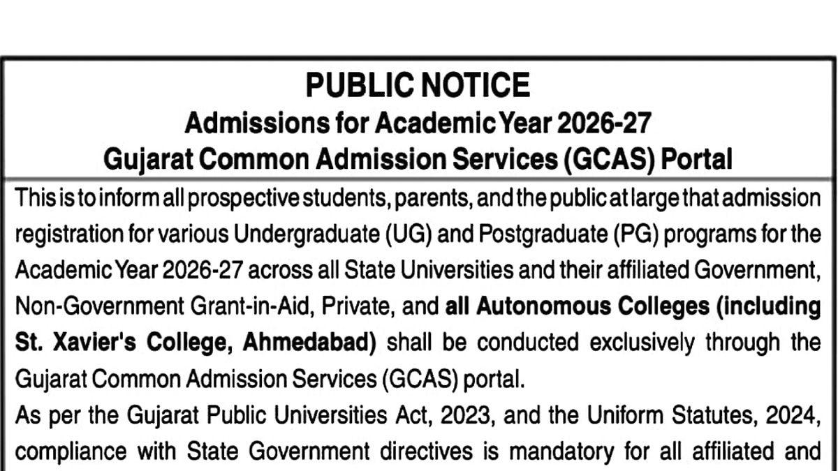 A warning issued on GCAS portal