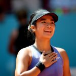 Madrid Open - Park Manzanares, Madrid, Spain - April 22, 2026 Philippines’ Alexandra Eala celebrates after winning her round of 128 match vs Russia’s Anastasia Pavlyuchenkova REUTERS/Isabel Infantes