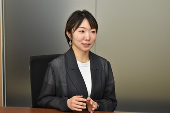 Yui Fujiwara, who handles human resources and public relations at Rohto Pharmaceutical Co., is pictured in Tokyo's Minato Ward, May 14, 2026. (Mainichi/Yuko Shimada)