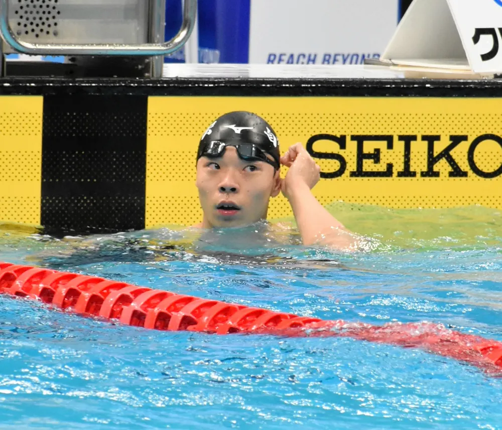 男子50メートル自由形決勝で6位に入った市村優弥（藤山洸一郎撮影）