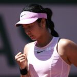 Alex Eala reacts after a point as she plays against Iva Jovic during their singles match on day 3 of the French Open at the Roland-Garros Complex in Paris on May 26, 2026. Photo by ALAIN JOCARD / AFP