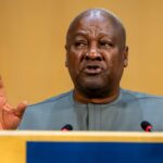 epa12970015 President of Ghana John Dramani Mahama addresses his statement during the opening of the 79th World Health Assembly (WHA79) at the European headquarters of the United Nations in Geneva, Switzerland, 18 May 2026. EPA/SALVATORE DI NOLFI