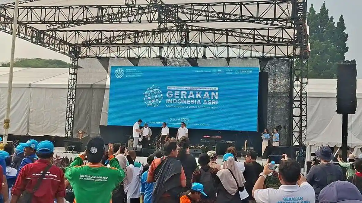HARI LINGKUNGAN HIDUP - Peringatan puncak Hari Lingkungan Hidup Sedunia di Buperta Cibubur, Sabtu (6/6/2026). (TribunnewsDepok.com/M Rifqi Ibnumasy)