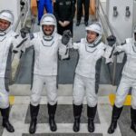Các thành viên sứ mệnh Crew-12 của NASA trước thềm chuyến bay lên ISS ngày 13-2-2026 - Ảnh: REUTERS