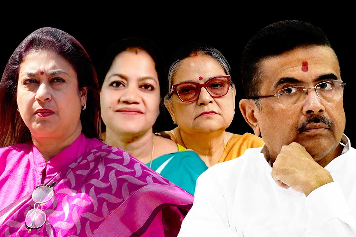 দিল্লিতে শতাব্দী রায়ের বাড়িতে শুভেন্দু অধিকারী।
