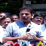 KTR addresses the Media outside the Chanchalguda Jail